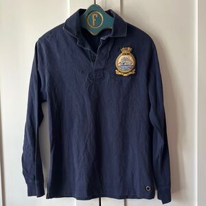 Vintage Ralph Lauren Polo Navy Long Sleeve Rugby Shirt - M